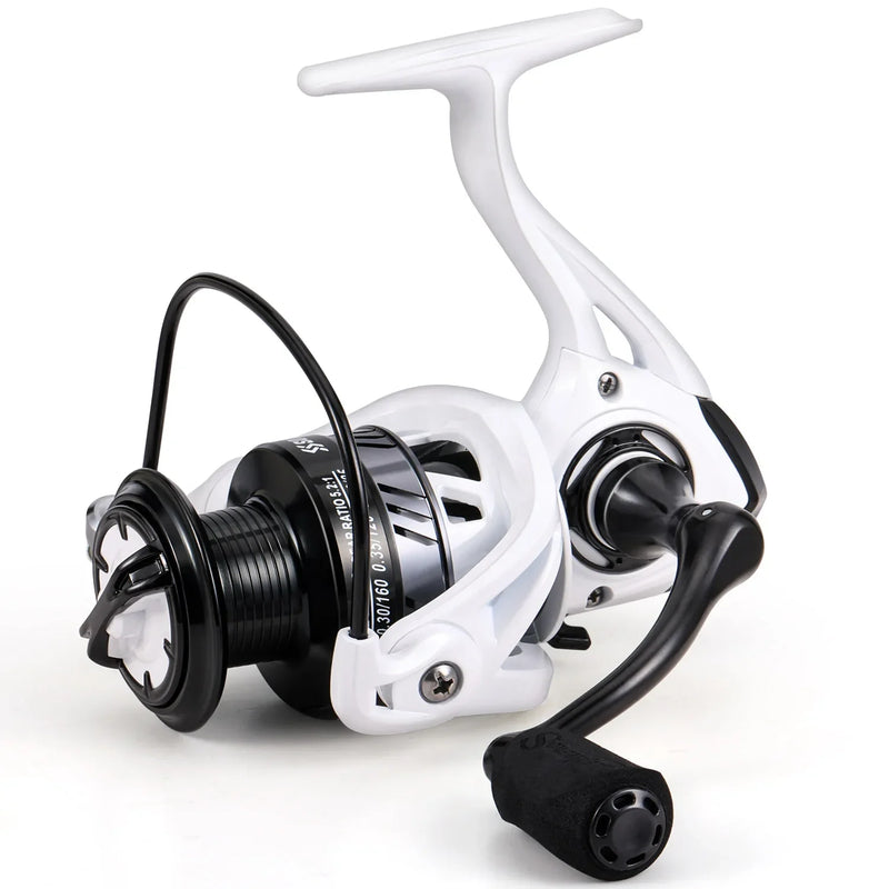 Molinete de Pesca Sougayilang Spinning 11+1BB | Velocidade 5.2:1 | Arrasto 8kg | Carpa, Tilápia, Mar e Água Doce | Manivela em EVA
