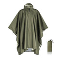 Capa de Chuva Militar 3 em 1 Impermeável com Capuz – Poncho para Camping, Trilhas, Pesca, Moto e Tenda Portátil