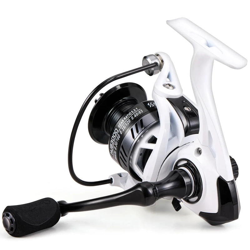 Molinete de Pesca Sougayilang Spinning 11+1BB | Velocidade 5.2:1 | Arrasto 8kg | Carpa, Tilápia, Mar e Água Doce | Manivela em EVA