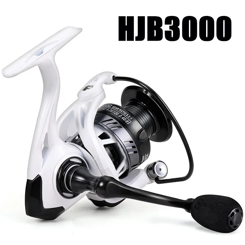Molinete de Pesca Sougayilang Spinning 11+1BB | Velocidade 5.2:1 | Arrasto 8kg | Carpa, Tilápia, Mar e Água Doce | Manivela em EVA
