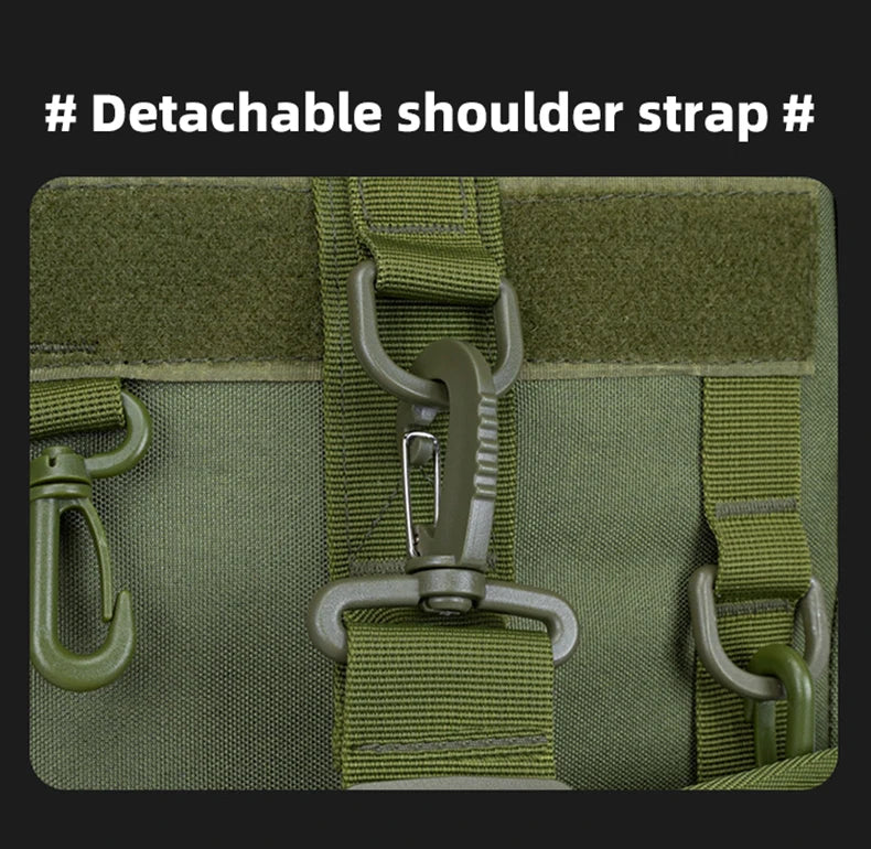 Mochila Tática de Pesca Multifuncional com Suporte para Vara – Bolsa Molle para Equipamentos, Camping e Trilhas